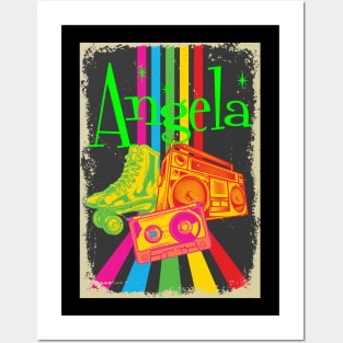 Angela Vintage 80's Skates Boombox Posters and Art